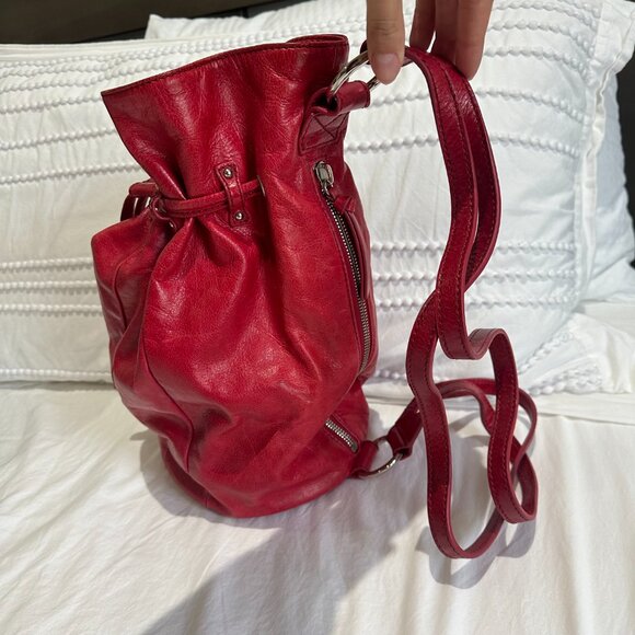 Hobo International Red Leather Bucket Backpack main image 8